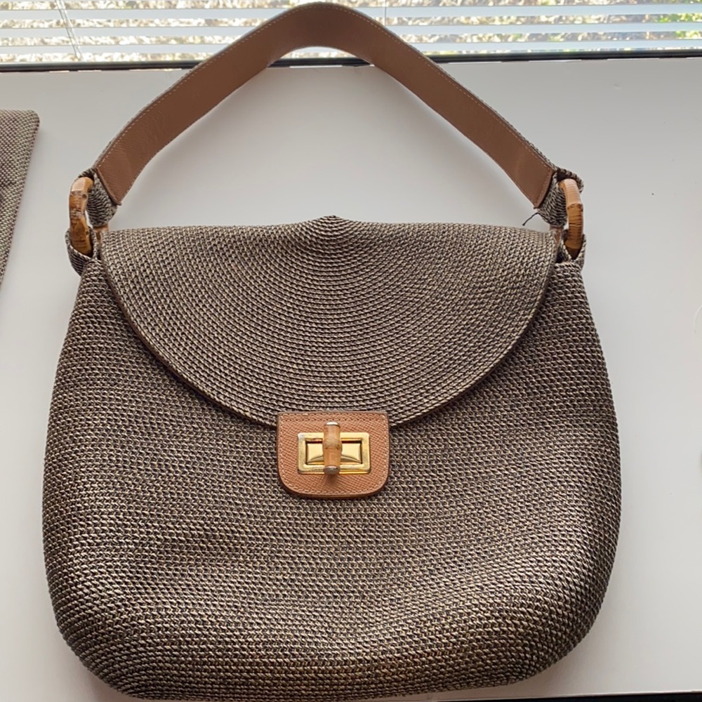 Eric Javits purse with bamboo detail
